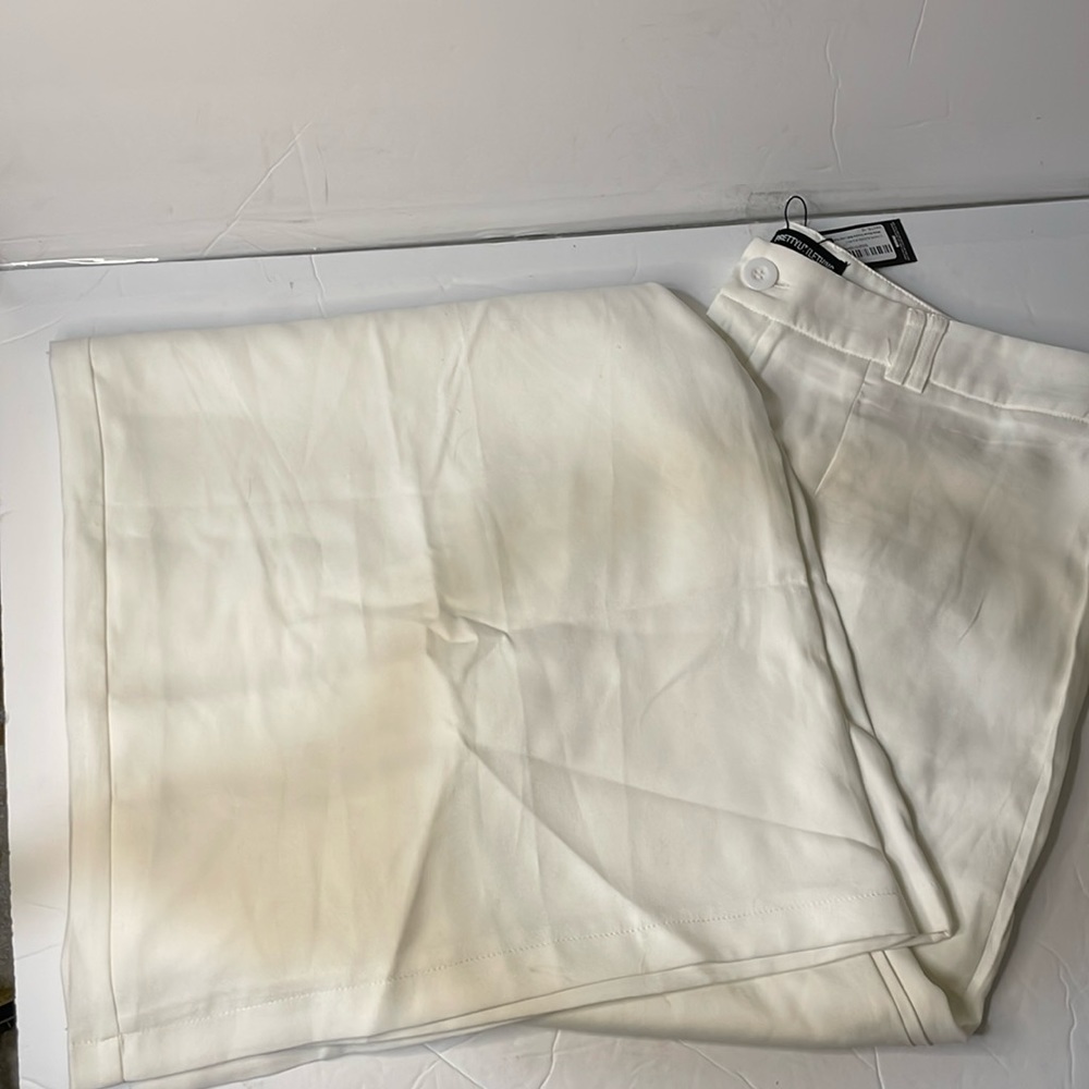 Pretty little thing off white super wide leg pants size 12